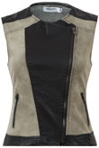 Khaki & Black PVC Contrast Side Pocket Waist Coat