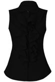 Black Ruffle Front Shirt