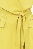 Yellow Suede Effect Belted Coat