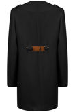 Black Long Zipped Up Long Coat