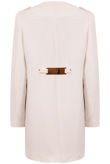 Cream Long Zipped Up Long Coat