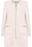 Cream Long Zipped Up Long Coat