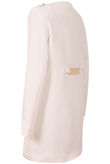 Cream Long Zipped Up Long Coat
