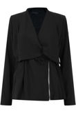 Black Cross Over Jacket with a Tie Belt