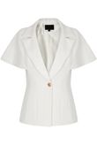 White Short Sleeves Blazers