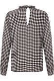 Dog Tooth Print Neck Tie Top
