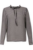 Dog Tooth Print Neck Tie Top