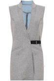 Grey Contrast Collar Gilet - Blue Lining