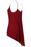 Wine Ruched Back Sleeveless High/Low Top