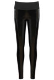 Black Vinyl Panel Elasticated Waist Leggings
