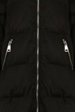 Black Quilted Long Puffer Coat with Fur Hood