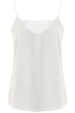 White Front & Back Lace Insert Chiffon Vest