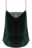 Green Velvet & Lace Trim Cami