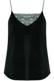 Green Velvet & Lace Trim Cami