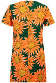 Bright Orange Flower Detail Back Zip Up Shift Dress 