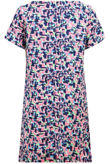 Pink & Blue Mix Print Back Zip Up Shift Dress