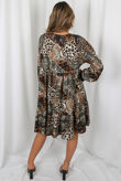 Beige Leopard Print Mini Dress