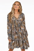 White Leopard Print Mini Dress