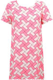 Pink & Cream Patch Print Shift Dress 