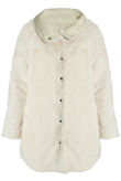 Cream Reversible Puffer Fur Coat 