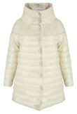 Cream Reversible Puffer Fur Coat 