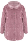 Pink Reversible Puffer Fur Coat 