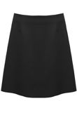 Black Back Zip Up Detail A Line Skirt
