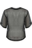 Black Check Print Blouse