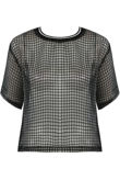 Black Check Print Blouse