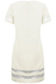 White Shift Dress With Mesh Panel