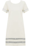 White Shift Dress With Mesh Panel