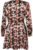 Black Floral Print Wrap Dress
