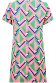 Pink & Green Triangle Print Shift Dress