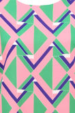 Pink & Green Triangle Print Shift Dress