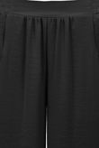 Black Elasticated Waist Side Pocketed Palazzo Trouser