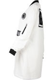 White Slogan Long Bomber Jacket