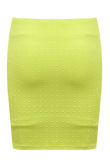 Green Diamond Textured Zip Up Mini Skirt 
