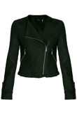 Green Faux Leather PU Cropped Jacket