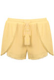 Yellow Braided Trim Shorts