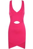 Fuchsia Cut Out Bodycon Mini Dress