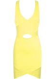 Yellow Cut Out Bodycon Mini Dress