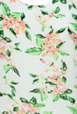 Green Flower Print Sleeveless Tops