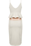 Cream Peplum Cami and Curved Hem Skirt Set