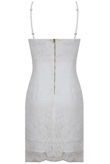 White Block Colour Lace Bodycon Mini