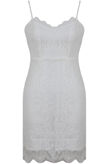 White Block Colour Lace Bodycon Mini