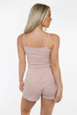 Dusky Pink Cami Short And Hoodie Set