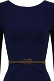 Blue Belted Open Back Bodycon Dress 