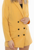 Mustard Double Breast Blazer Playsuit