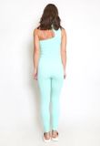 Mint High Neck Cut Out Ribbed Unitard