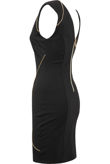 Black Bodycon Dress With Gold Trim